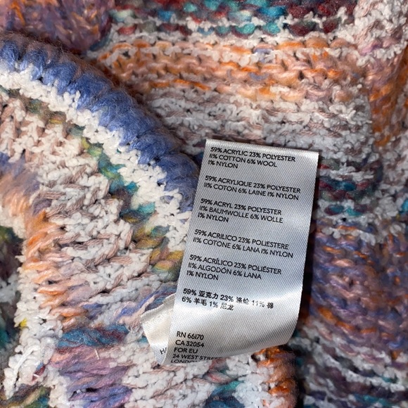 UO Rainbow Space-Dye Stripe Knit Wool Blend Balloon Puff Sleeve Pullover Sweater - Picture 14 of 15